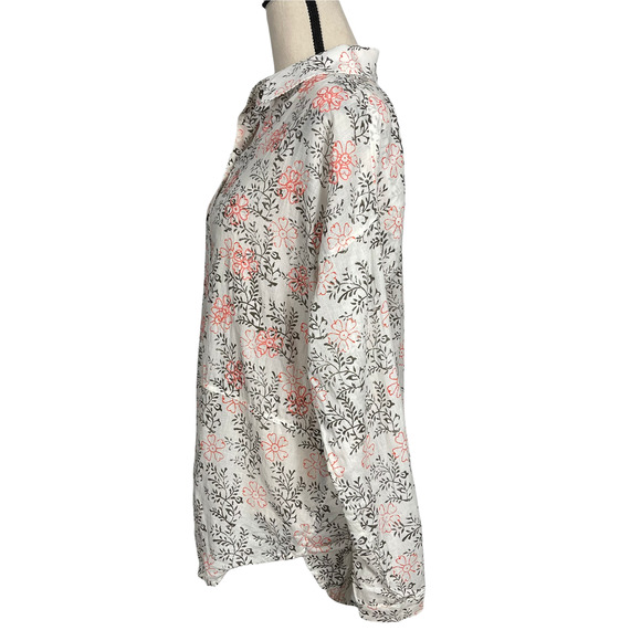 Anthropologie Button Front Floral Embroidered Semi-Sheer Top Size XS/S - Picture 6 of 11